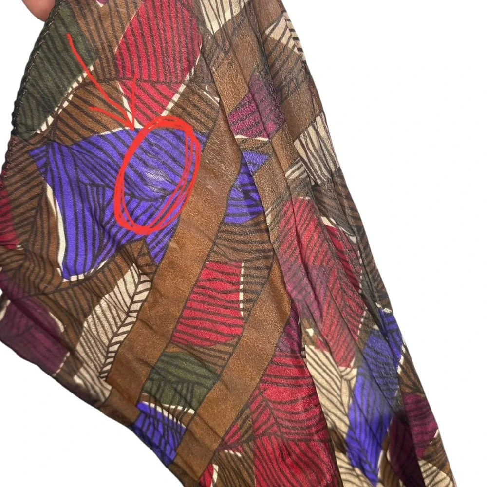 VTG‎ Made in Japan 100% Silk Scarf Ethnic Print Liz Claiborne Earthy BOHO 53